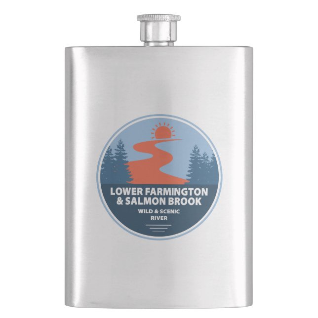 Farmington & Salmon Brook Wild & Scenic River Flask (Front)