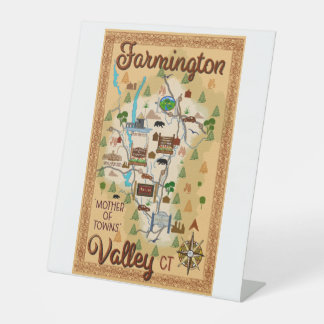 Farmington Valley, Connecticut, Mother Of Towns Pedestal Sign