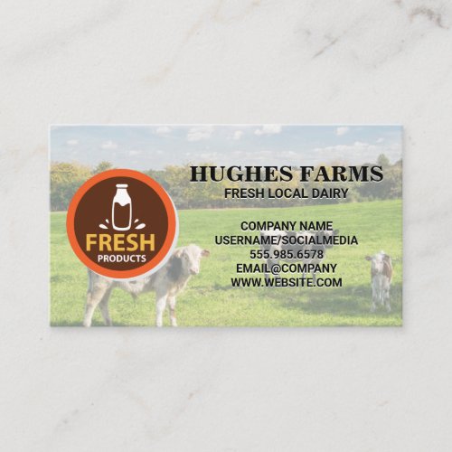 Farmland  Barn Logo  Dairy Cows Farm Business Card