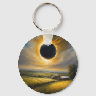 Farmland Solar Eclipse Add Text Custom Event Keychain
