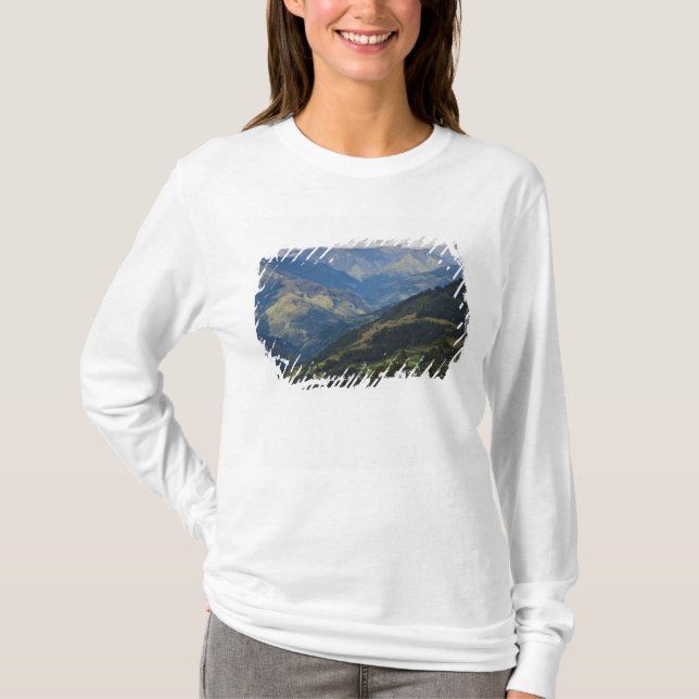 Farmlands and village in the Himalayas T-Shirt (Front)