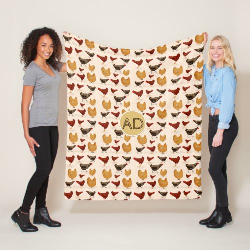 Farmouse Hen  Monogram Blanket Chickens