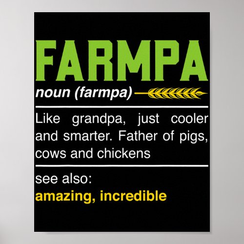 Farmpa Funny Farming Farmer Grandpa Definition Poster