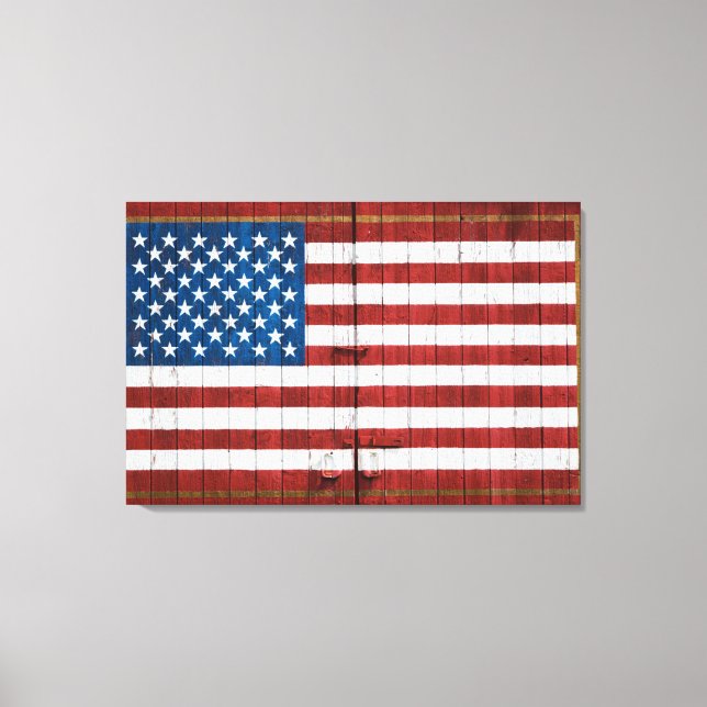 Farms | American Flag Barn Mural Canvas Print (Front)
