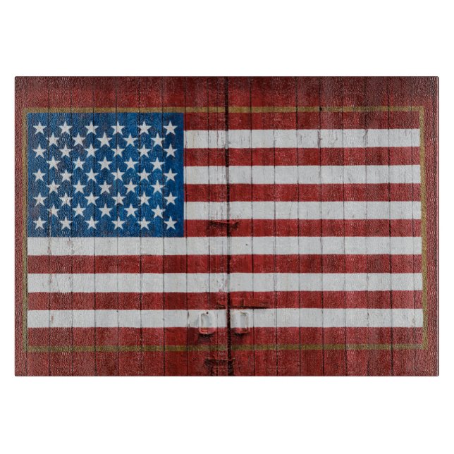 Farms | American Flag Barn Mural Cutting Board (Front)