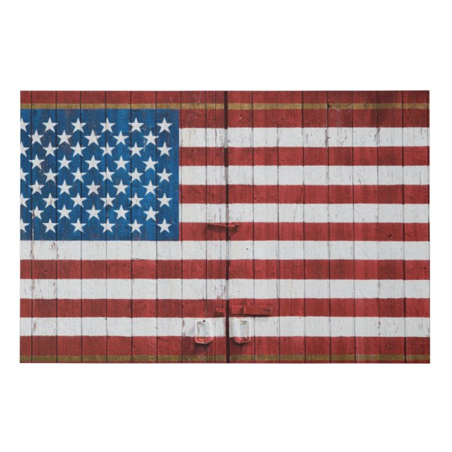 Farms | American Flag Barn Mural Faux Canvas Print (Front)