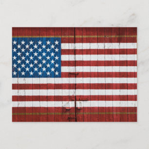 Farms   American Flag Barn Mural Postcard