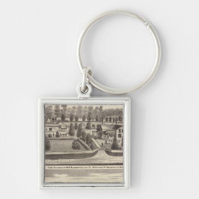 Farms and residences of WR Blodgett & GC Daubner Keychain (Front)