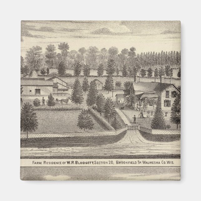 Farms and residences of WR Blodgett & GC Daubner Magnet (Front)