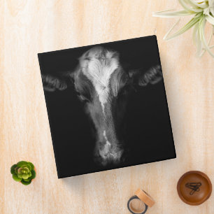 Farms   B&W Cow Head Shot 3 Ring Binder