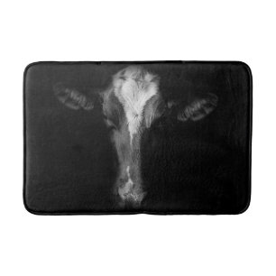 Farms B&W Cow Head Shot Bath Mat