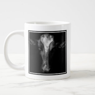 Farms B&W Cow Head Shot Giant Coffee Mug