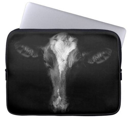 Farms  BW Cow Head Shot Laptop Sleeve