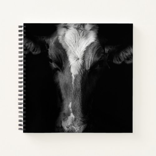 Farms  BW Cow Head Shot Notebook