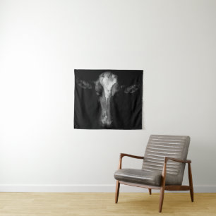 Farms   B&W Cow Head Shot Tapestry