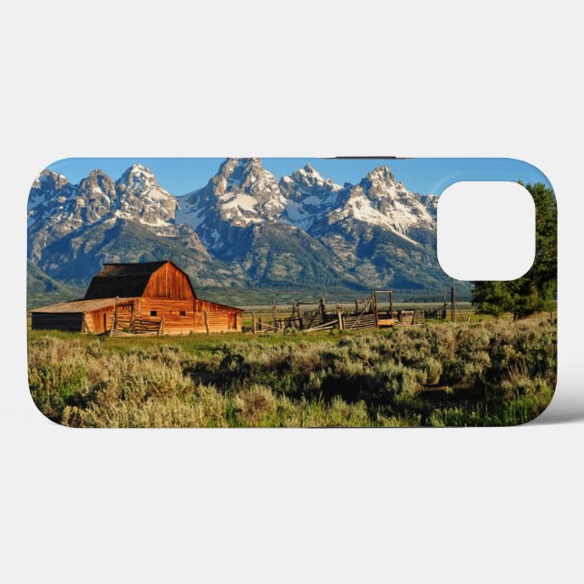 Farms | Barn Shadowed by Snow Capped Mountains Case-Mate iPhone Case (Back (Horizontal))