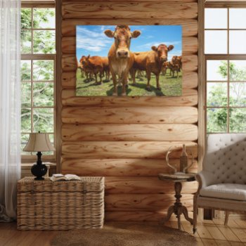Farms | Brown Cow Group Canvas Print by intothewild at Zazzle