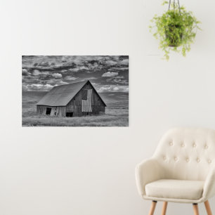 Farms BW American Flag Barn Scene Foam Board