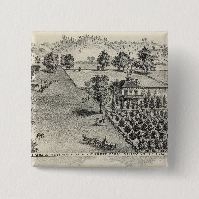 Farms, Capay Valley, Madison Pinback Button (Front)