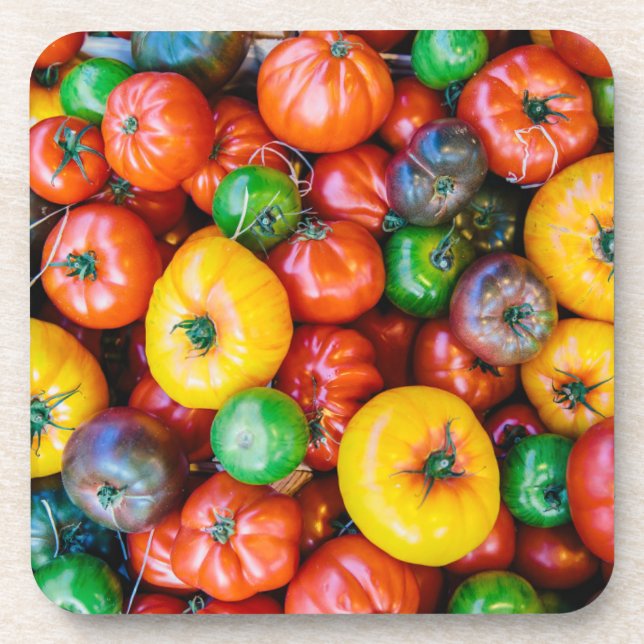 Farms | Colorful Tomato Harvest Beverage Coaster (Front)