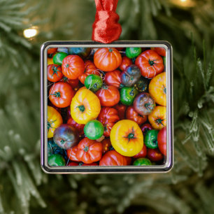 Farms   Colorful Tomato Harvest Metal Ornament