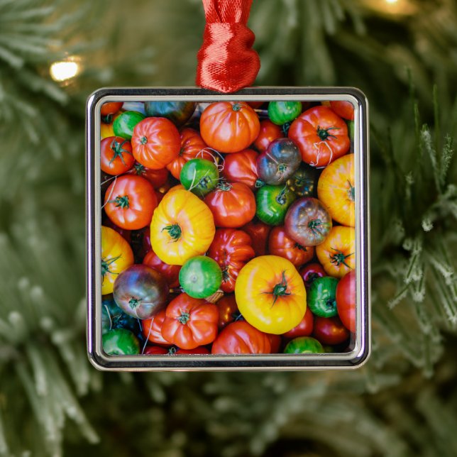 Farms | Colorful Tomato Harvest Metal Ornament (Tree)
