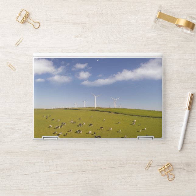 Farms | Cows Near Windmill Farm HP Laptop Skin (Desk)