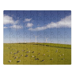 Farms Cows Near Windmill Farm Jigsaw Puzzle