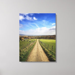 Farms   English Countryside Dirt Road Canvas Print