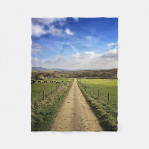 Farms English Countryside Dirt Road Fleece Blanket