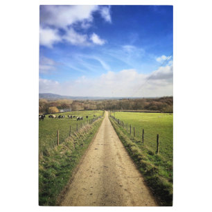 Farms English Countryside Dirt Road Metal Print