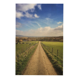 Farms English Countryside Dirt Road Wood Wall Art