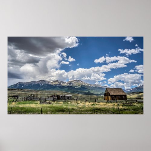 Farms  Farm Below the Colorado Mountains Poster