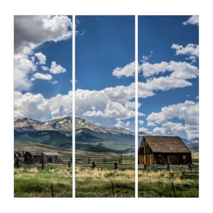 Farms   Farm Below the Colorado Mountains Triptych