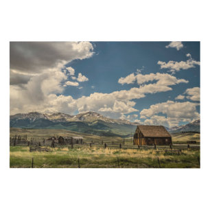 Farms Farm Below the Colorado Mountains Wood Wall Art