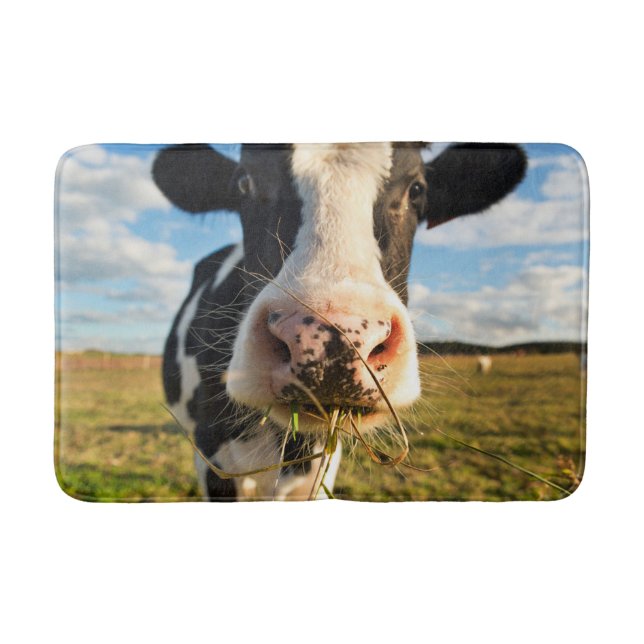 Farms | Holstein Cow Chewing Bath Mat (Front)