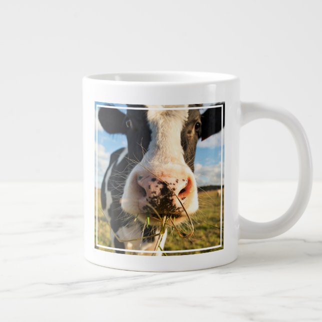 Farms | Holstein Cow Chewing Giant Coffee Mug (Right)