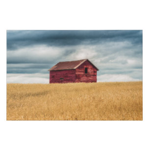 Farms Old Red Barn Faux Canvas Print