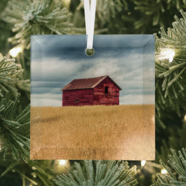 Farms | Old Red Barn Glass Ornament (Insitu)