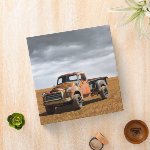 Farms  Old Truck in Field 3 Ring Binder