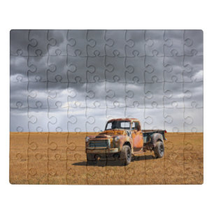 Farms Old Truck in Field Jigsaw Puzzle