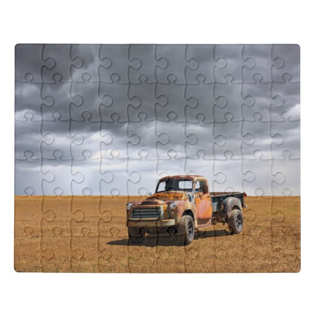 Farms | Old Truck in Field Jigsaw Puzzle (Puzzle Horizontal)