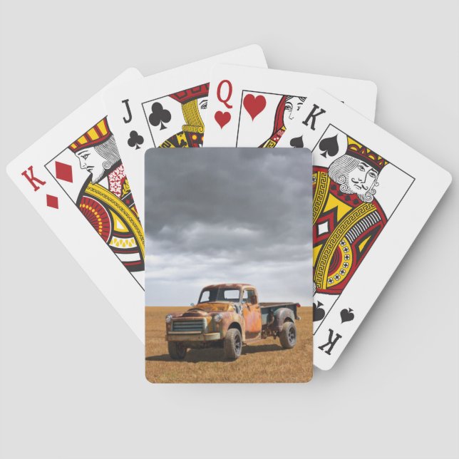 Farms | Old Truck in Field Poker Cards (Back)