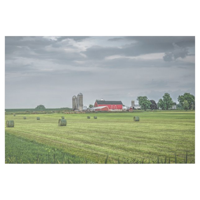 Farms | Red Barn & Silo in Spring Gallery Wrap (Front)