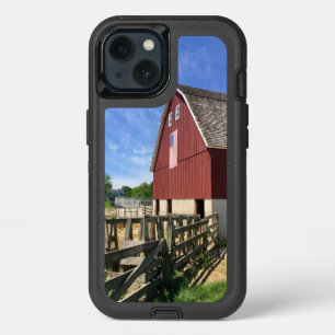 Farms Red Barn With American Flag iPhone 13 Case