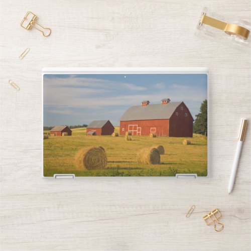 Farms  Red Barns Near Hay Bales HP Laptop Skin