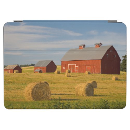 Farms  Red Barns Near Hay Bales iPad Air Cover