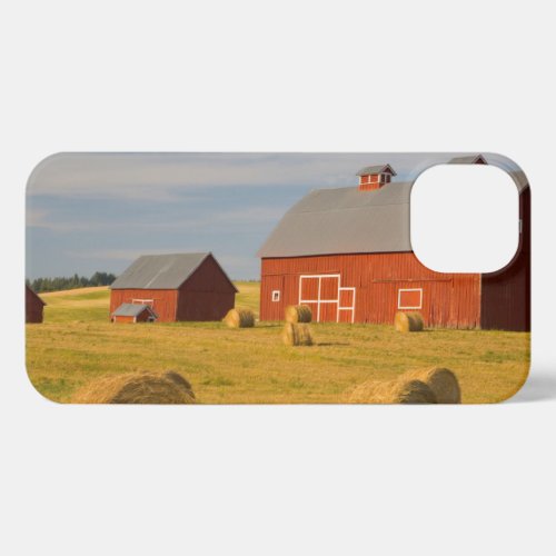 Farms  Red Barns Near Hay Bales iPhone 13 Case