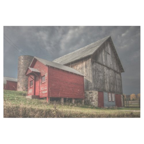 Farms  Red Wooden Barn in Michigan Gallery Wrap