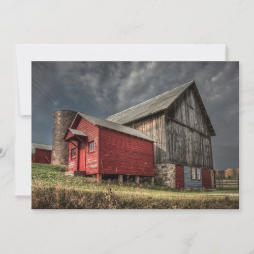 Farms  Red Wooden Barn in Michigan Thank You Card